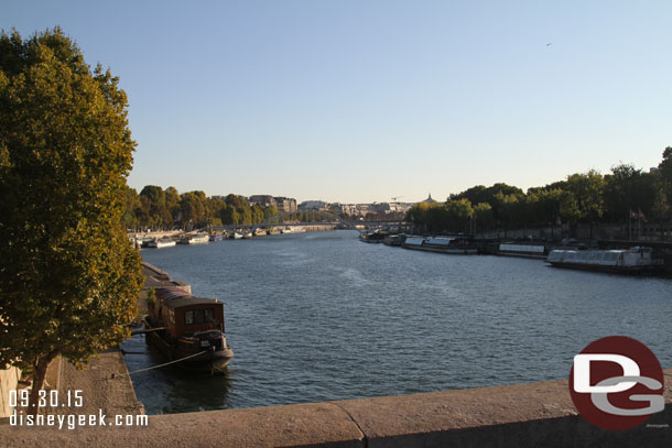 Looking down the Seine as we crossed.