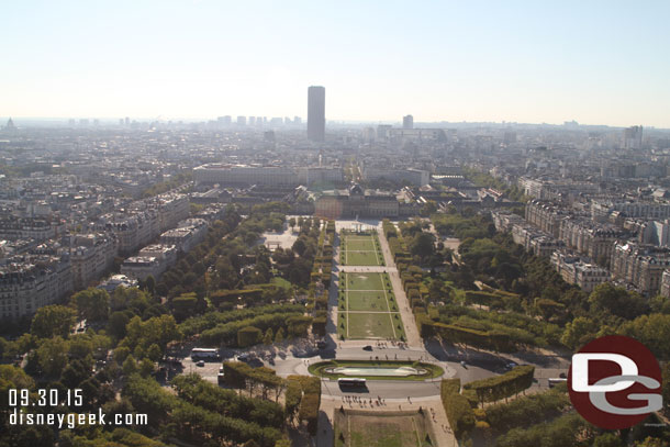 The Champ de Mars from the second floor.