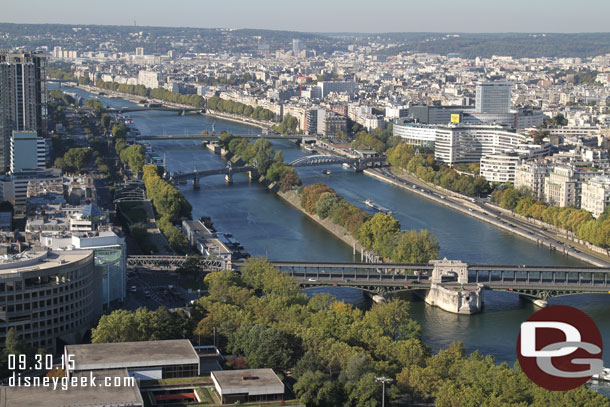 Looking down the Seine from the 2nd floor