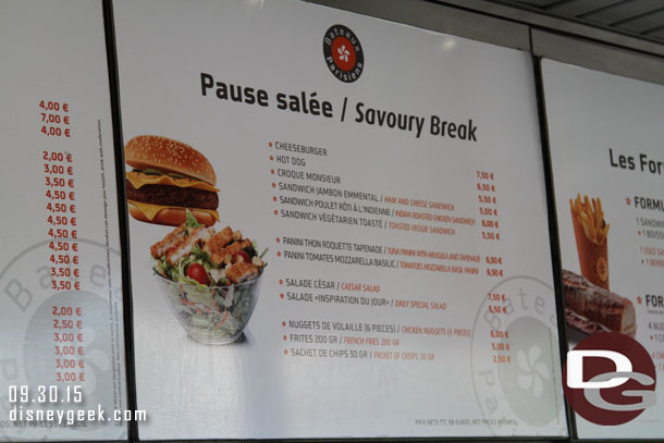 The menu at that stand near the dock.. where we choose to eat since it was now past 1pm and we were very hungry.