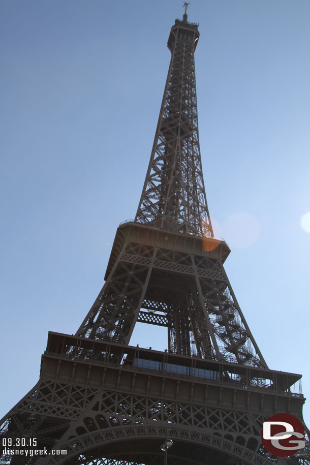 A last look up at the Eiffel Tower before moving on.