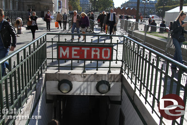 Found the Metro entrance (the signage in Paris was a little more challenging than that in Hong Kong and Tokyo to find some of the stops).