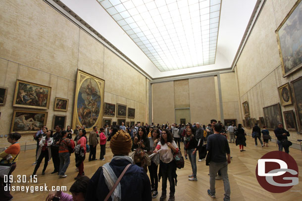 This is the room containing the Mona Lisa it is at the far end where the mob of people are.