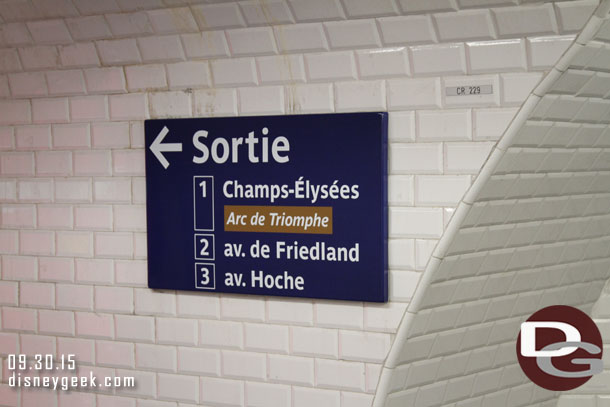 A sample of the signage at a Metro Station to help you find your way out.