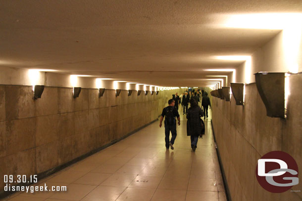 There was a tunnel under the street out to the arc.