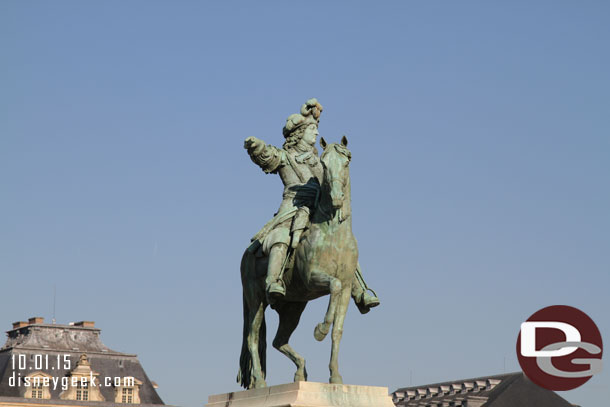 The statue at the end of the grounds.