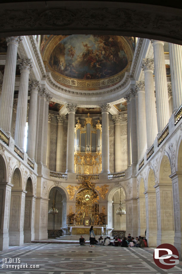 A look into the chapel which had a school group inside.