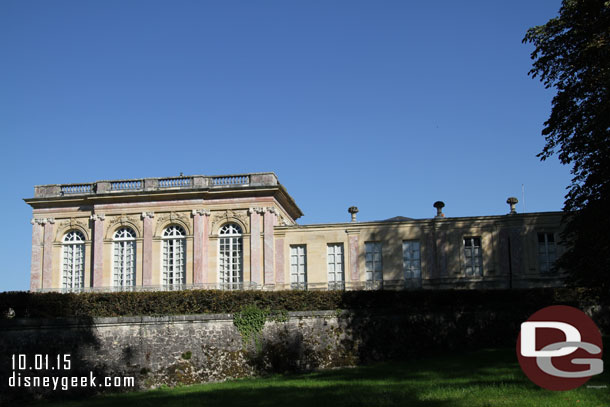 The Grand Trianon on the hill.