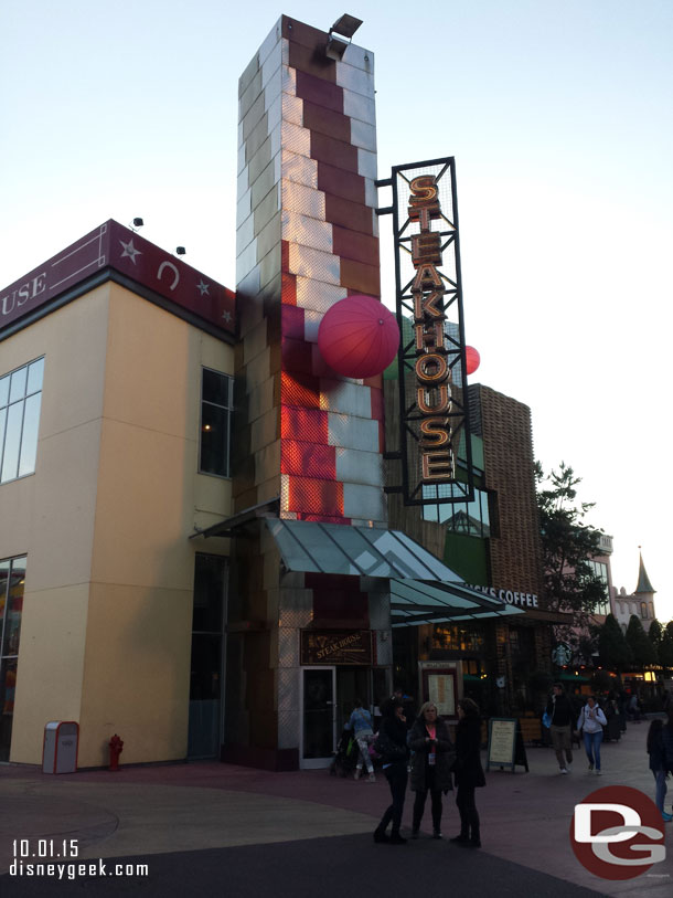 We were on the march to the Steakhouse for dinner.