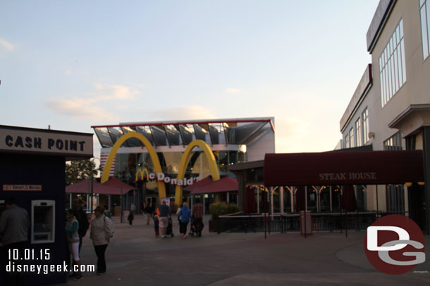 The McDonalds was down the walkway.. I have not been there yet.. which for me is good.