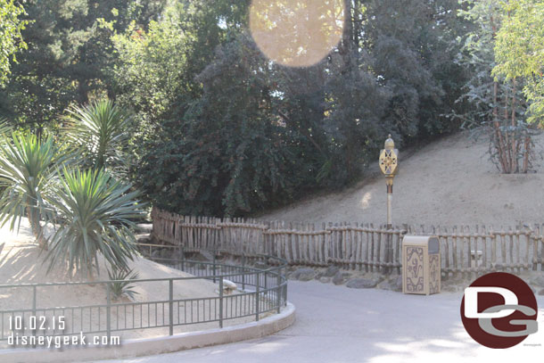 A walkway toward Frontierland.