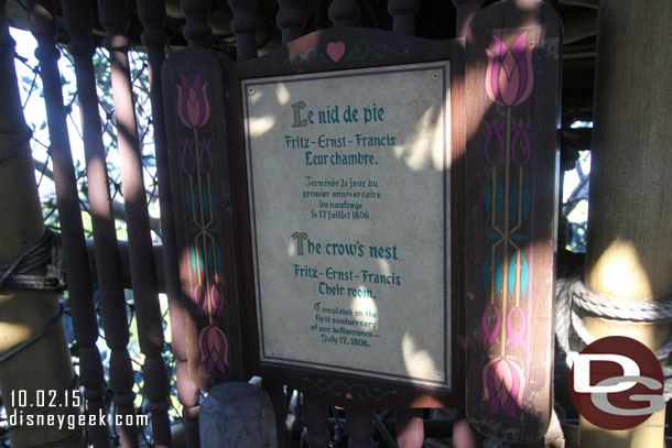 The Crows nest sits at the top.