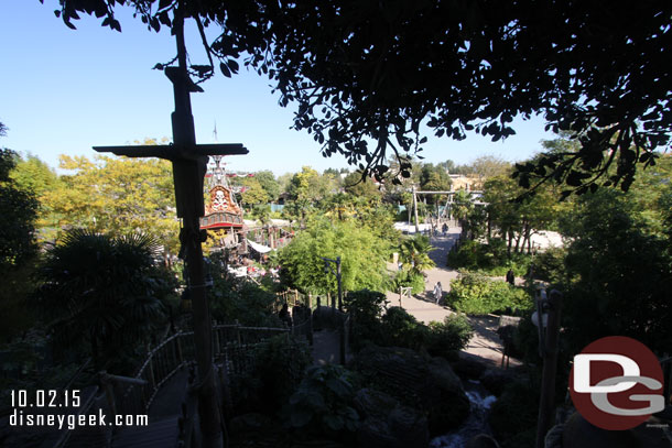 A view of Adventure Isle as I descended