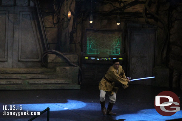 While in Cafe Hyperion enjoying a snack the Jedi Train Academy started.  So here are some pictures from the show.