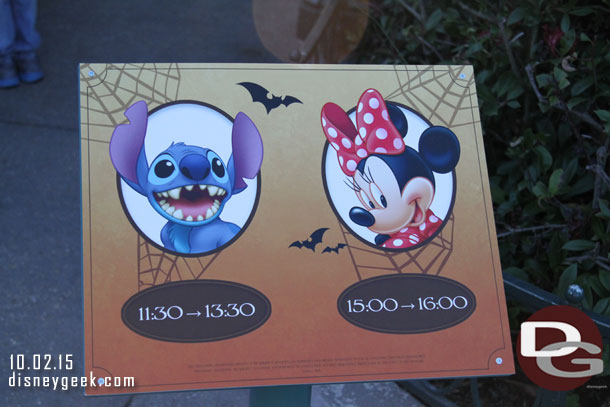 Stitch and Minnie were sharing the Halloween Costume Corner