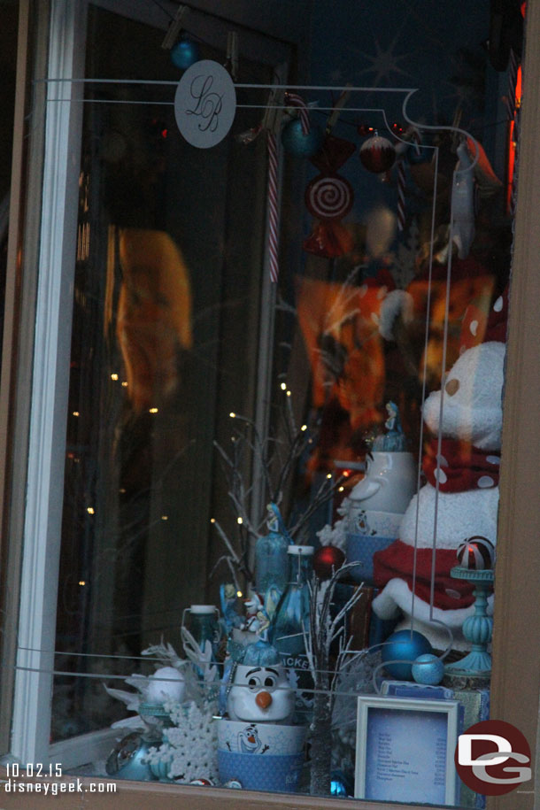 A Frozen & Christmas window on Main Street