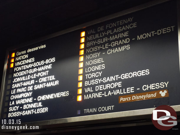 Our train is the next one.  you can tell if it will stop at your station if it is lit up.  Disney is easy to pick out :)