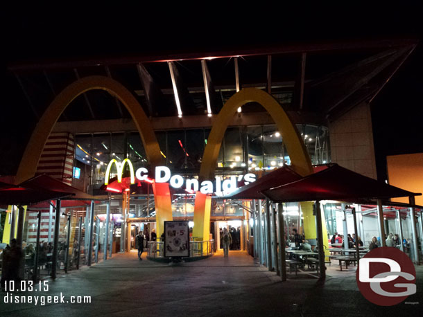 Decided to grab a quick bite at McDonalds on the way back to the room.. big mistake it was a madhouse inside!  But we eventually made it through the line and back to our room to end a very long day.