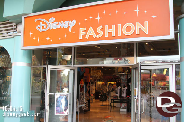 The Disney Fashion store in the Disney Village