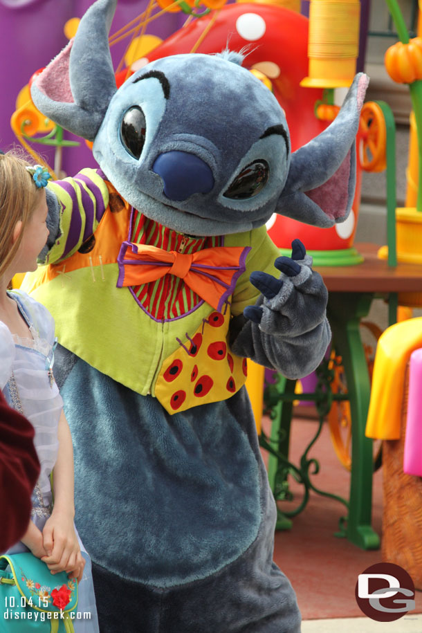 Back on Main Street Stitch posing for pictures with guests.