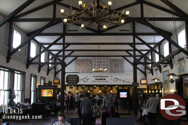 A wide shot of the lobby