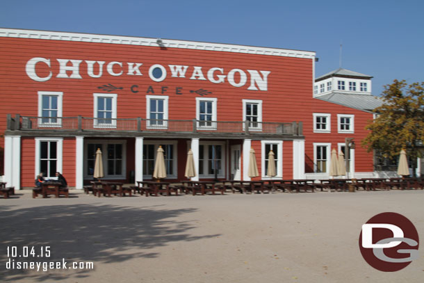 The exterior of the Chuck Wagon now that I have moved away from it.