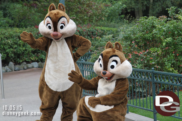 Chip and Dale were out near the hub.