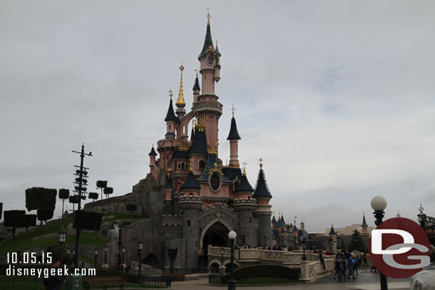 Sleeping Beauty Castle this morning.  Not nearly as nice as the past week.