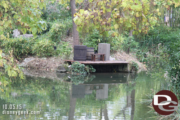 The scaffolding was down this morning on this spot along the river.