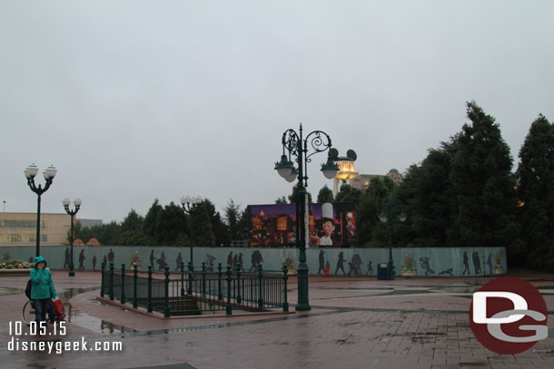 Walking back toward the parks.