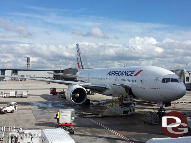 Went down to our gate to board and the plane was waiting.