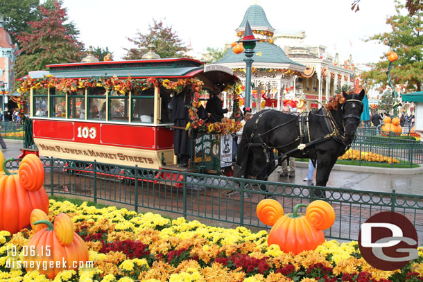 A Horse-drawn street car in Town Square.