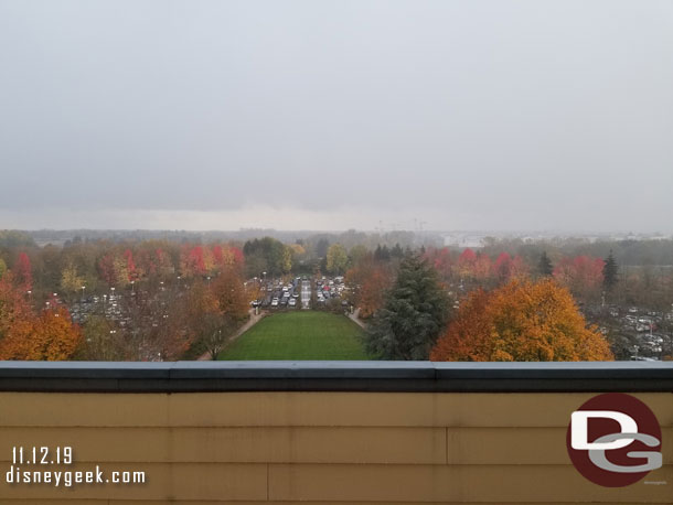 The view out our room.  We were directly over the lobby/entrance looking out.