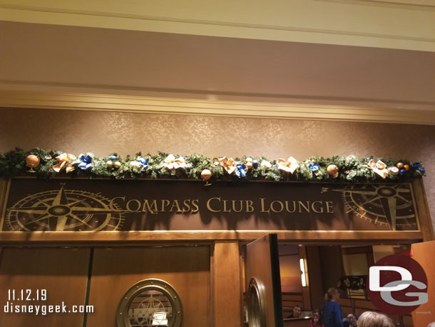 The Compass Club Lounge was on the 1st floor so you had to ride down to reach it.