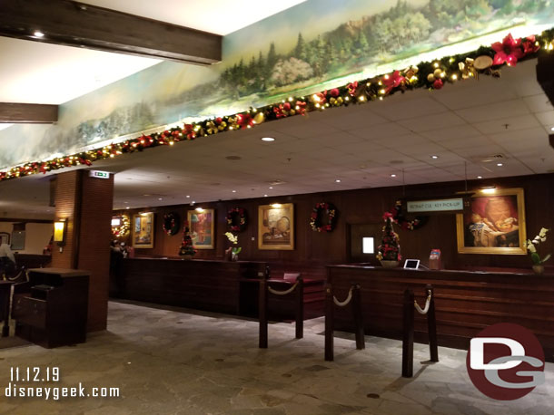 The reception desk on the 2nd floor.