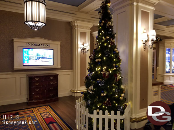 A small tree in the lobby.