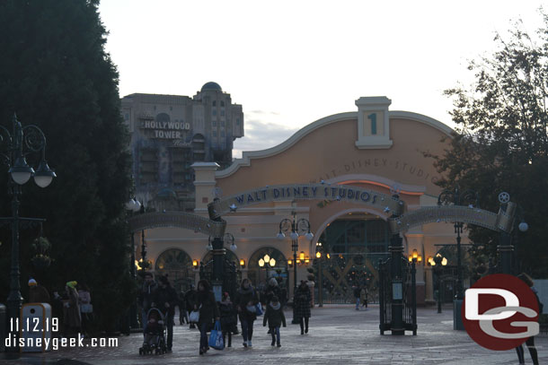 Passing by the entrance to the Walt Disney Studios Park.