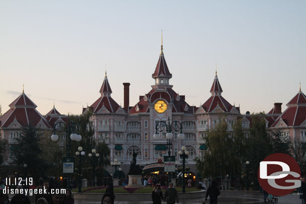 The Disneyland Hotel marks the entrance to Disneyland Paris.