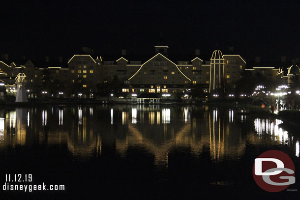 Newport Bay Club across Lake Disney.