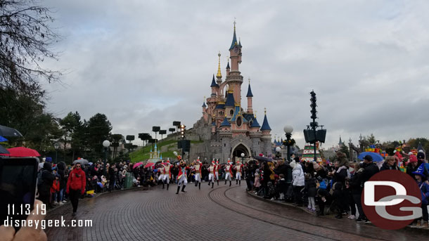 Of course by the time the parade made it to me it was drizzling to a light rain.  