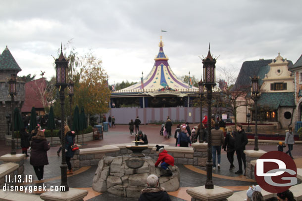 Walked through the castle to Fantasyland.  The carousel was closed for renovation.