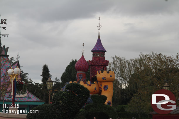 The Queen of Hearts Castle in the distance.