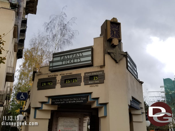 Not much of a wait for Tower of Terror.