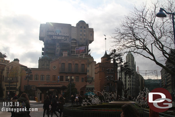 Walt and Mickey Partners statue in the shadows this afternoon.