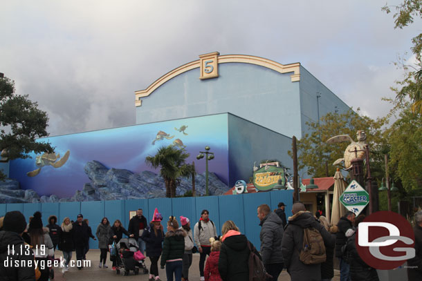 Walls are up around the Crush Coaster too as it is closed for renovation.