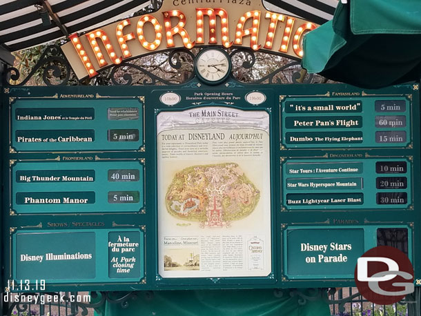 Disneyland Paris wait times at 4:16pm