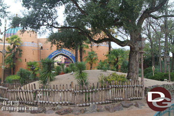 Adventureland through the trees.