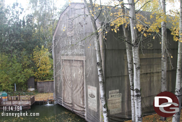 The dry dock.  Assuming the Mark Twain is inside.  