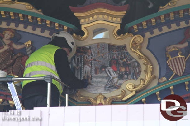 Renovation work continues on the carousel.