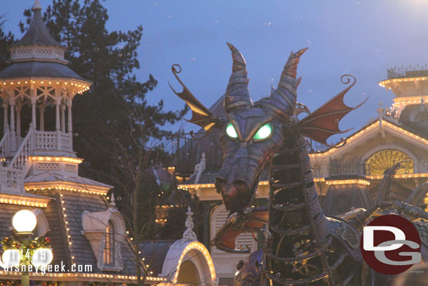 Maleficent passing by on the other side of Town Square.